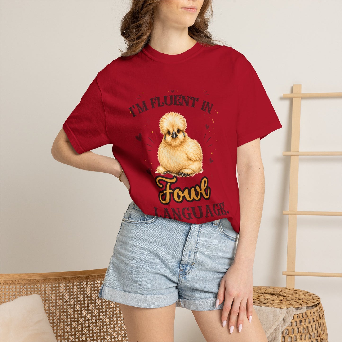 I'm Fluent in Fowl Language T-Shirt | Silkie Chicken Pun Tee