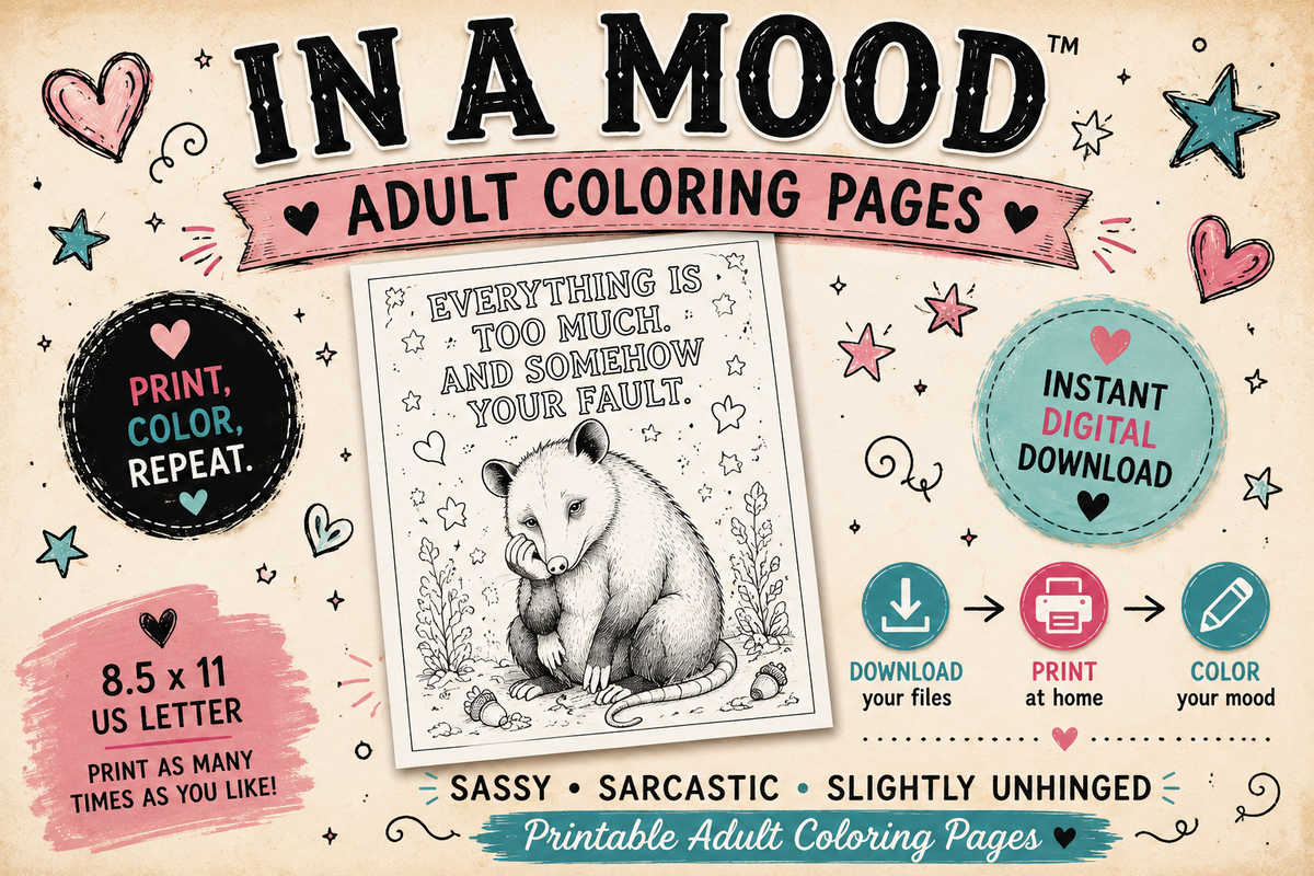 In A Mood Adult Coloring Pages