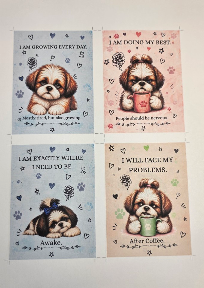 Funny Shih Tzu Affirmation Cards | 30 Sarcastic Printable Cards – PDF Download