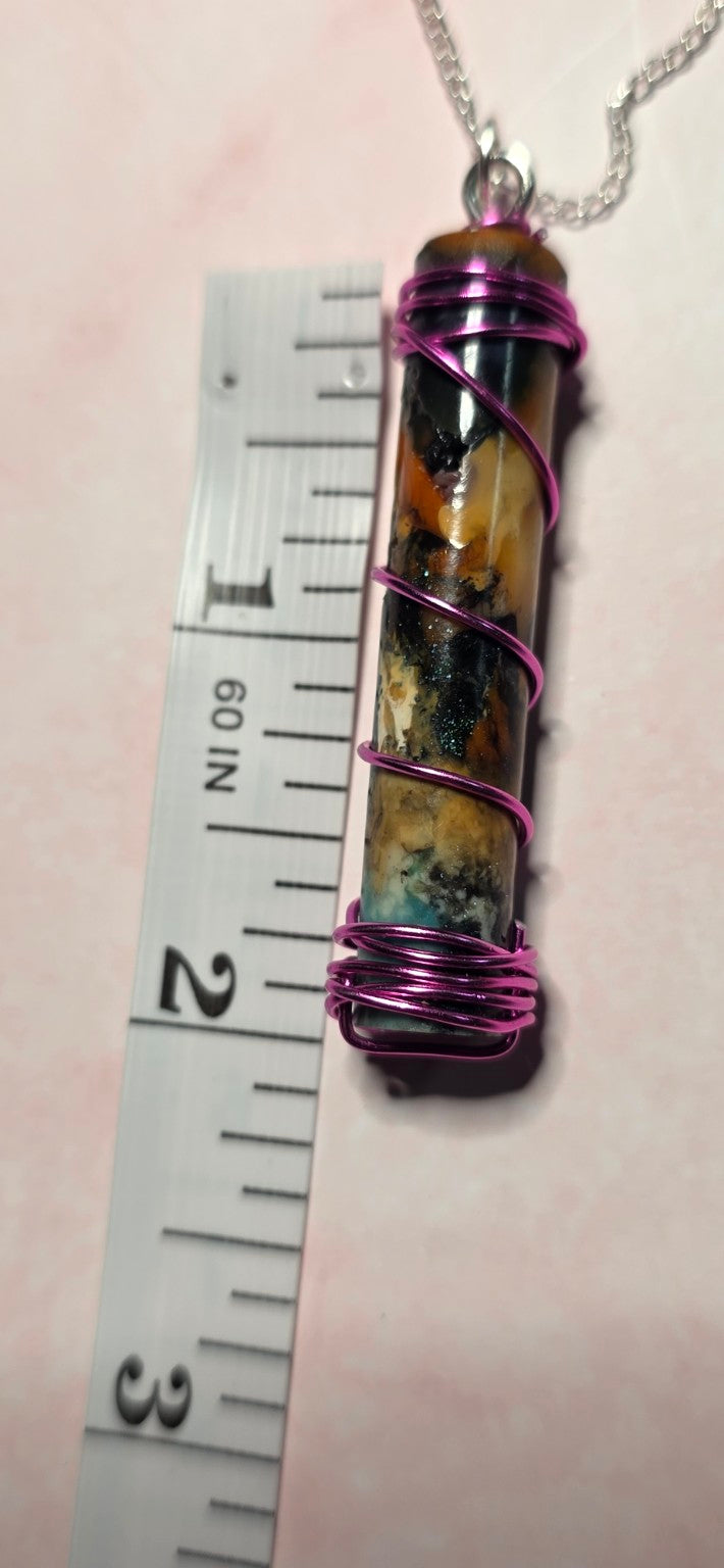Electric Dusk — One-of-a-Kind Upcycled Filament Pendant Necklace
