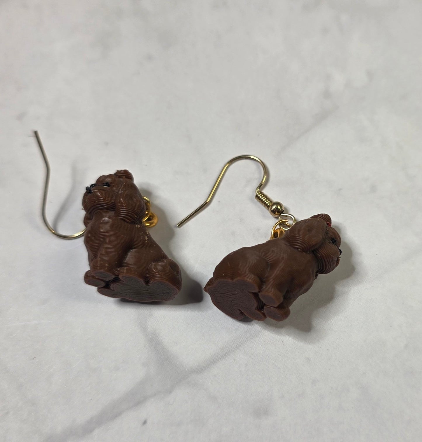 Shih Tzu 3D Printed Dangle Earrings – Brown