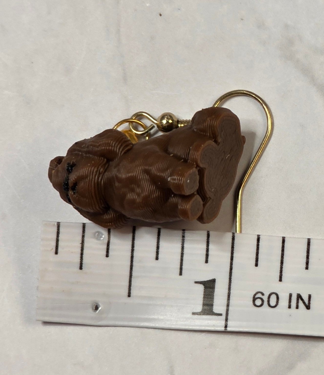 Shih Tzu 3D Printed Dangle Earrings – Brown