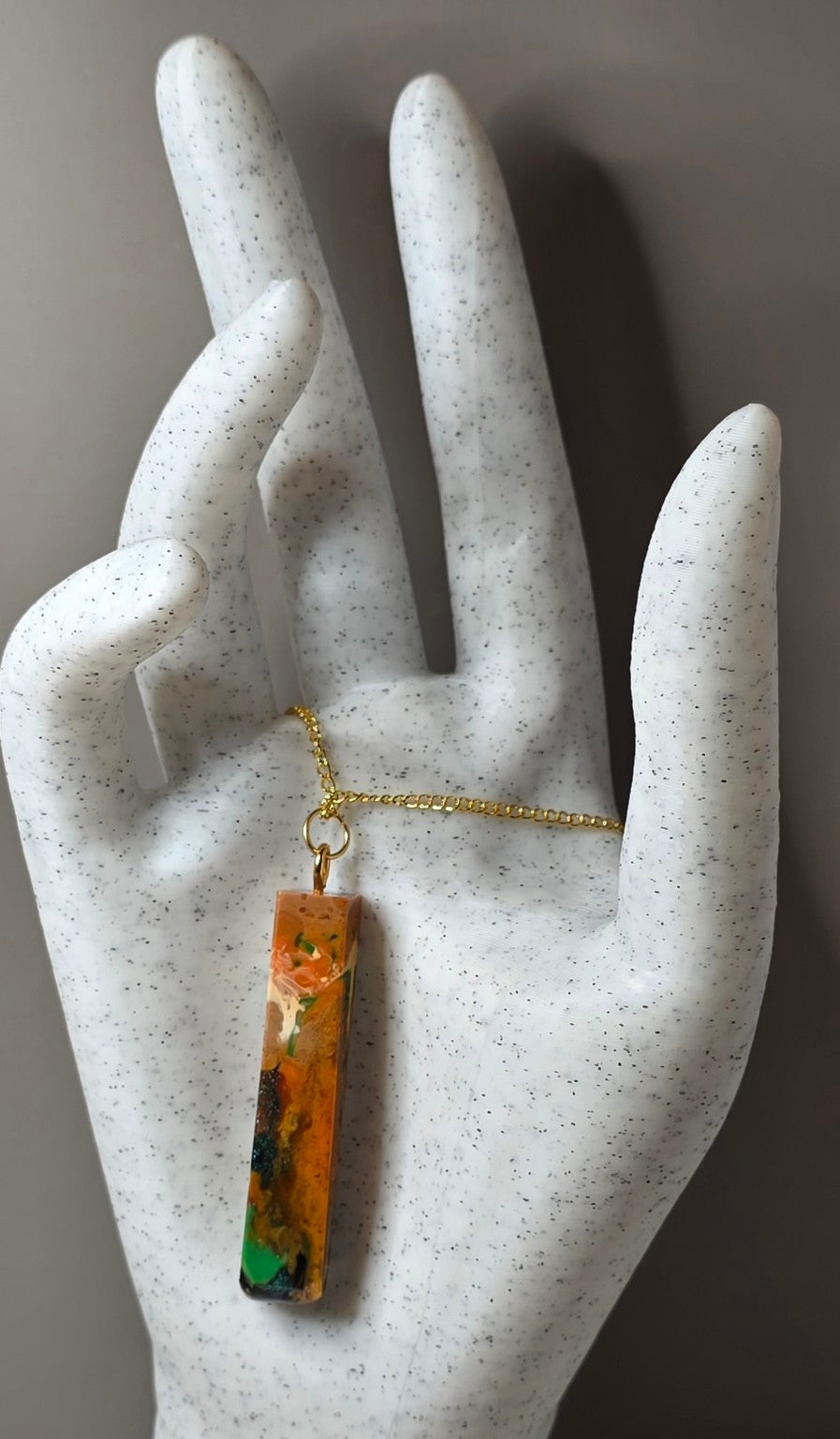 Autumn Static – Upcycled 3D Printer Filament Pendant Necklace