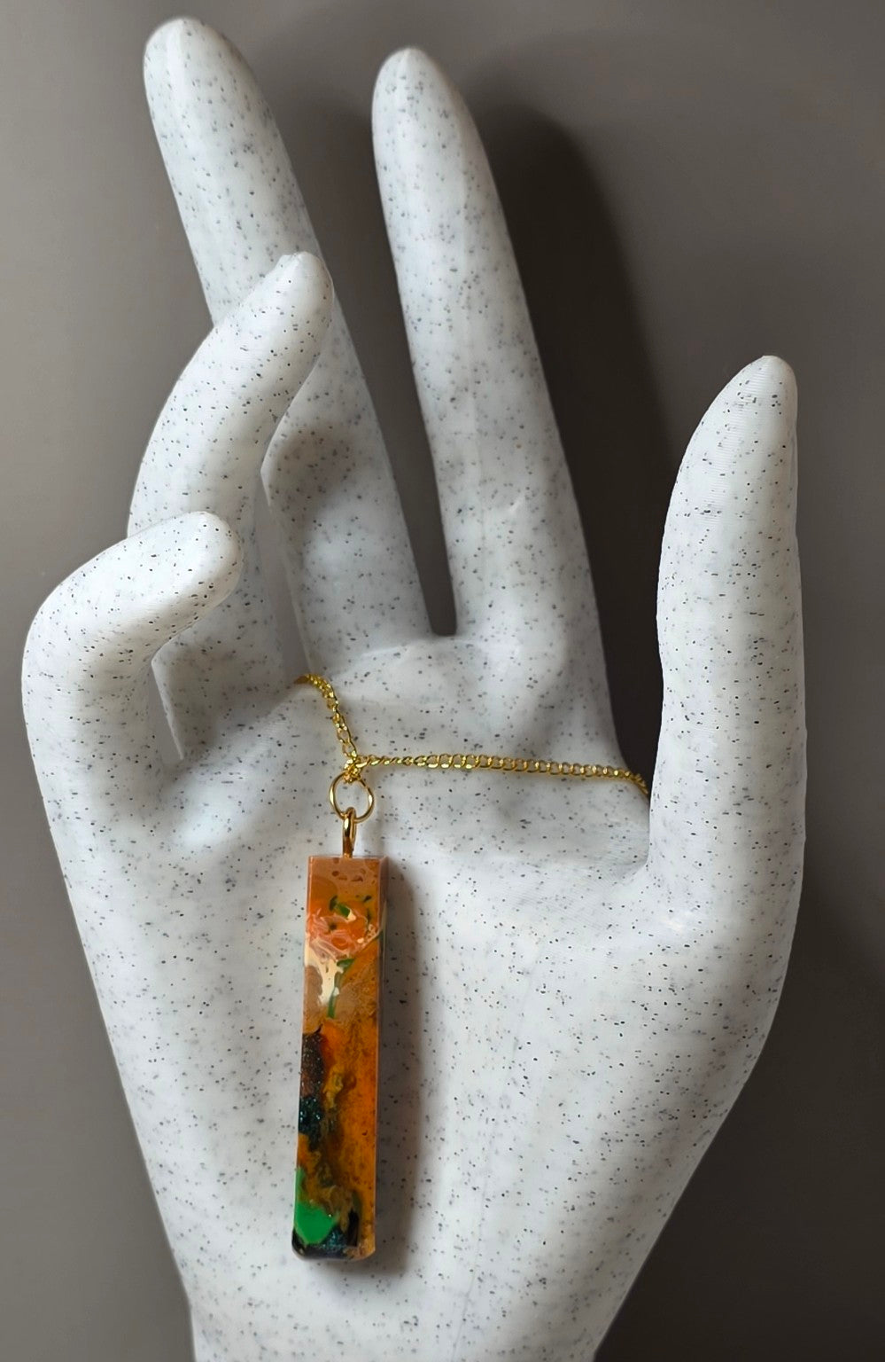 Autumn Static – Upcycled 3D Printer Filament Pendant Necklace