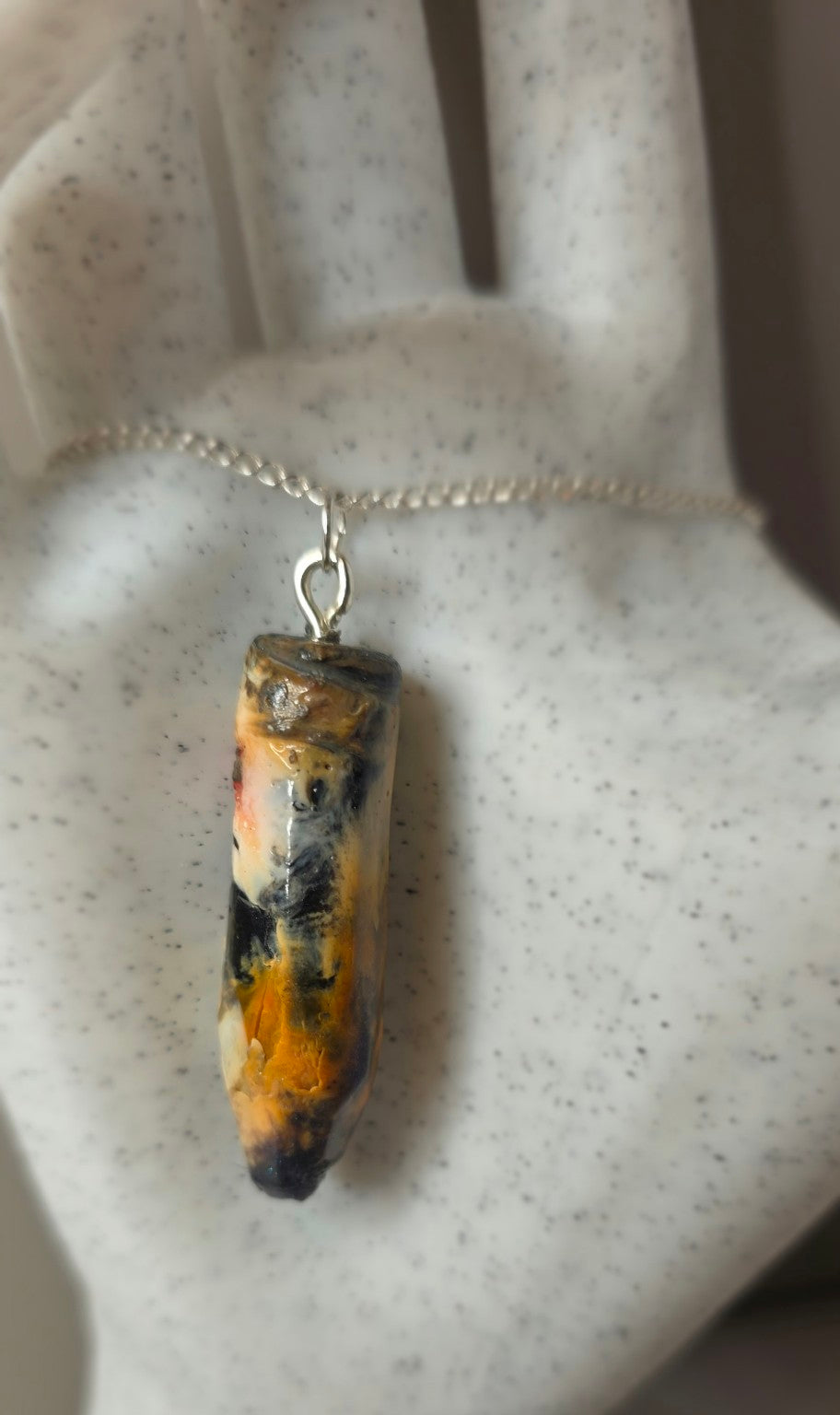 Campfire Cream – Upcycled 3D Printer Filament Pendant Necklace