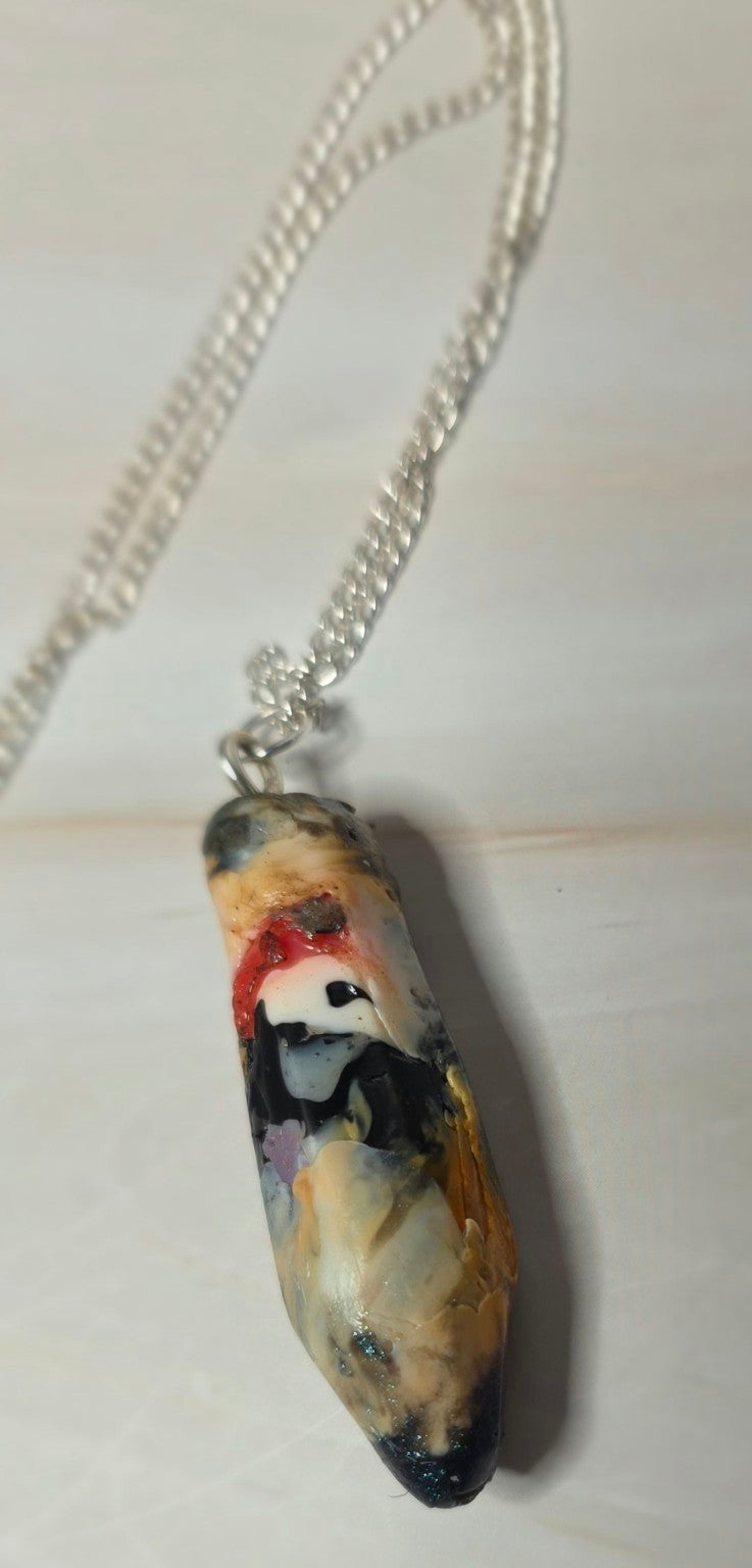 Campfire Cream – Upcycled 3D Printer Filament Pendant Necklace