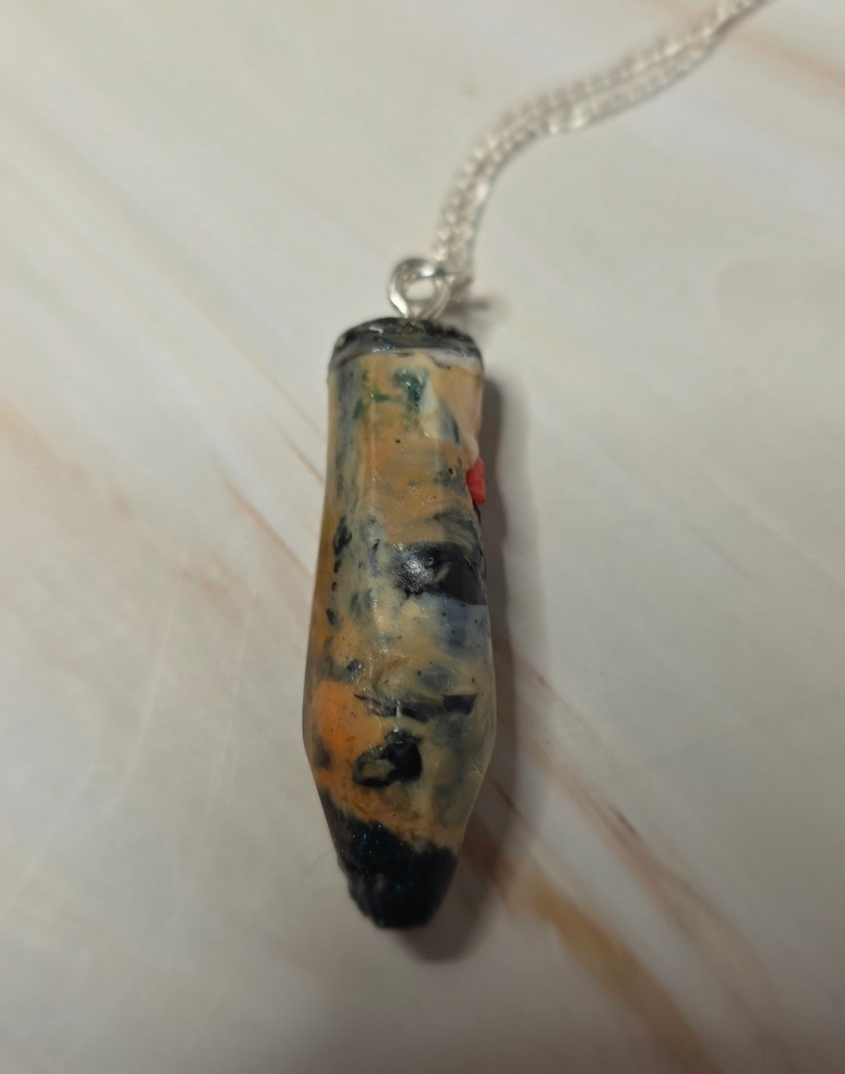Campfire Cream – Upcycled 3D Printer Filament Pendant Necklace