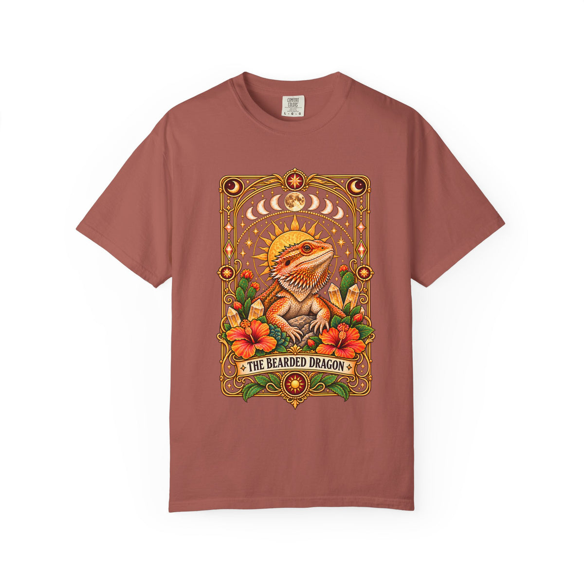 Bearded Dragon Tarot Card T-Shirt, Mystical Reptile Graphic Tee