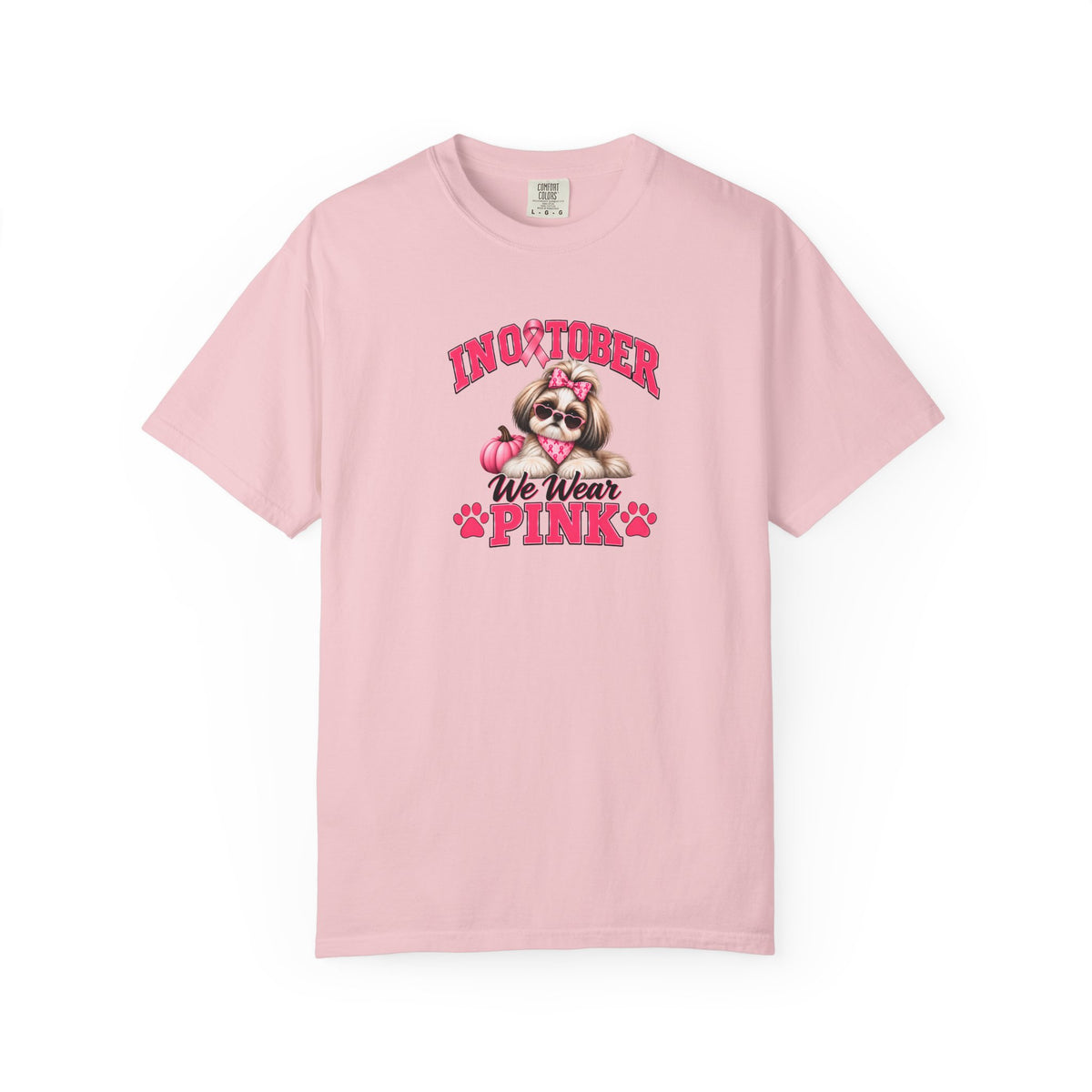 In October We Wear Pink T-Shirt, Shih Tzu Breast Cancer Awareness T-Shirt