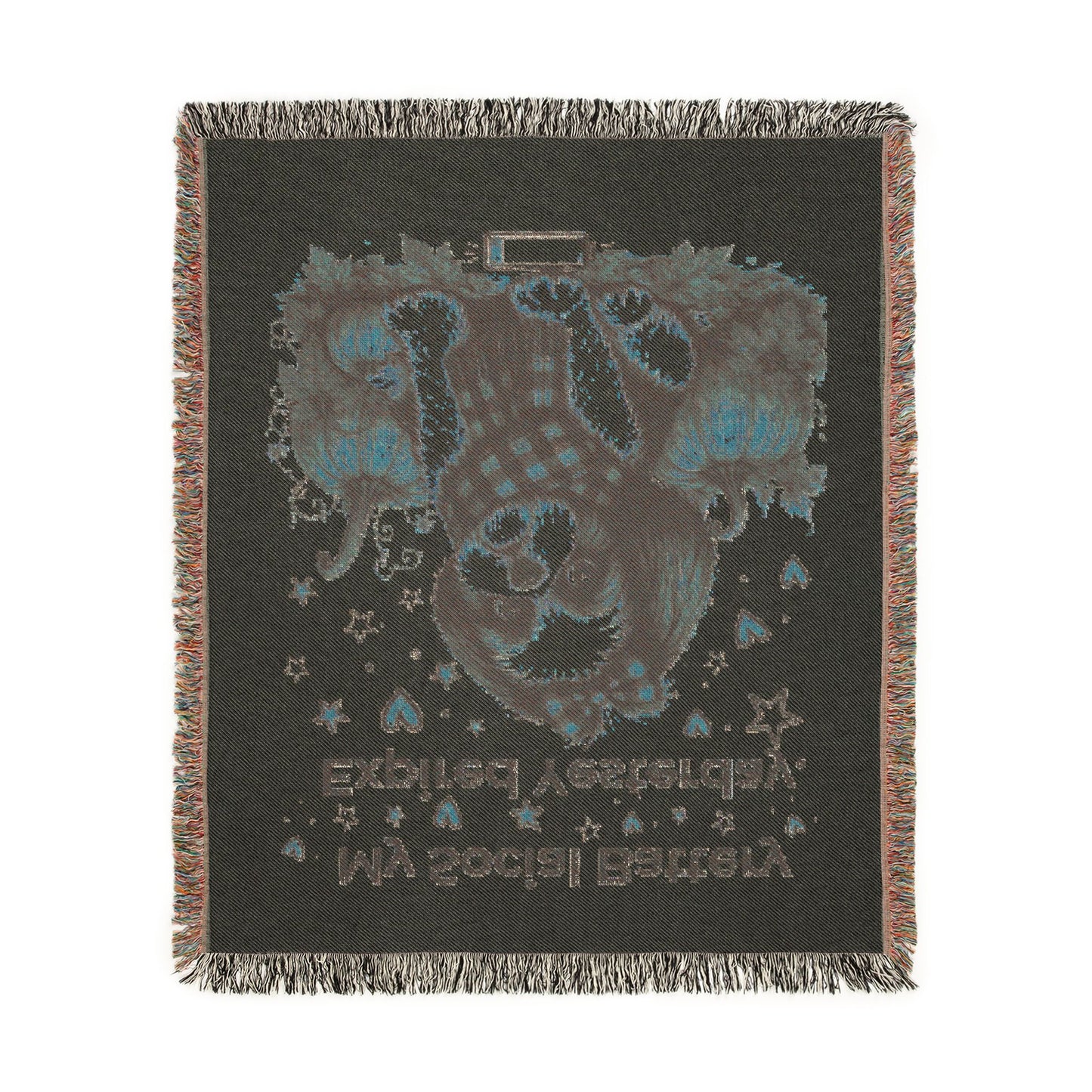 Shih Tzu Fall Woven Throw Blanket — My Social Battery Expired Yesterday