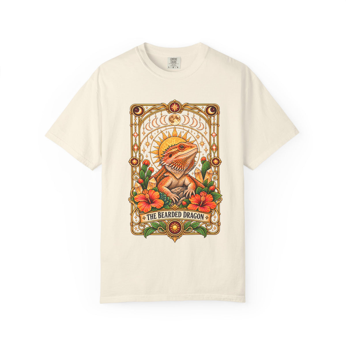 Bearded Dragon Tarot Card T-Shirt, Mystical Reptile Graphic Tee