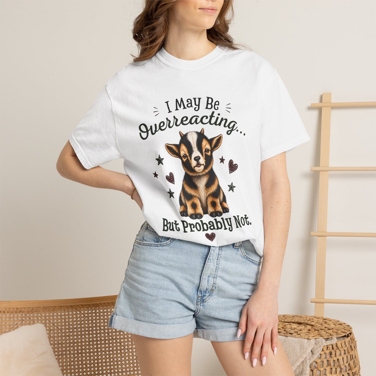 I May Be Overreacting Goat Shirt | Funny Goat Graphic Tee