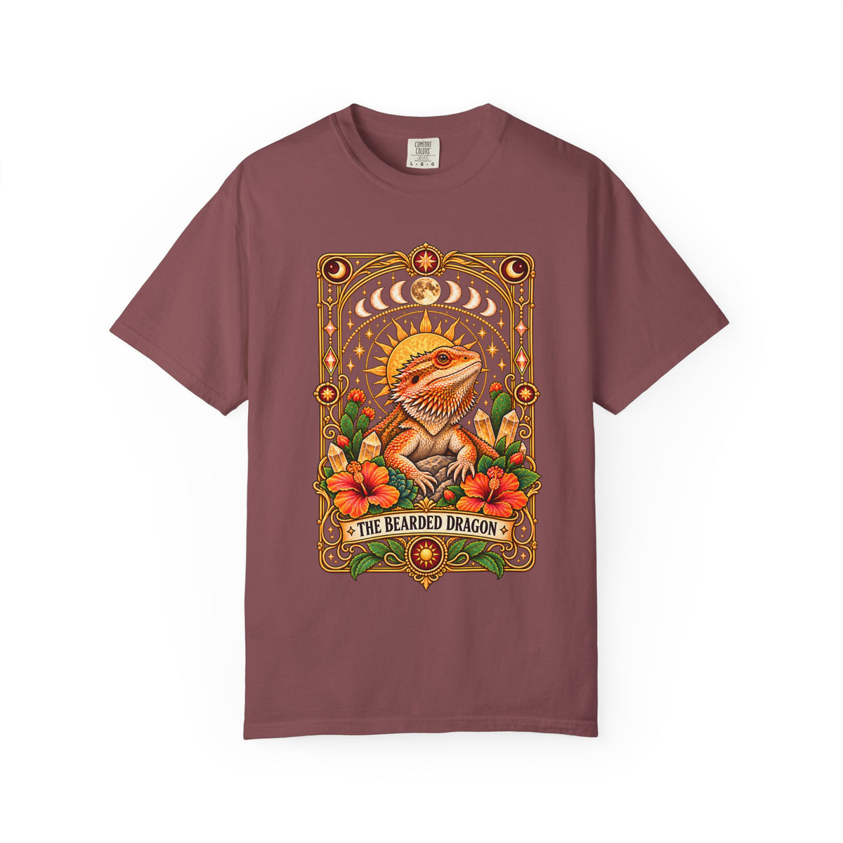 Bearded Dragon Tarot Card T-Shirt, Mystical Reptile Graphic Tee