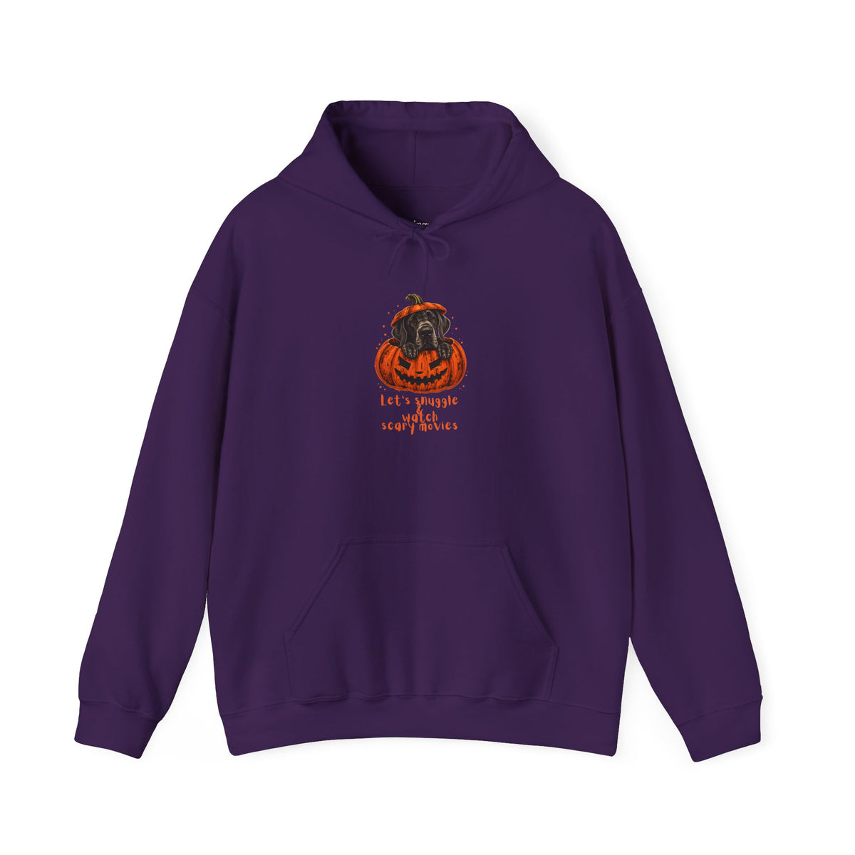 Let’s Snuggle & Watch Scary Movies Great Dane Halloween Hoodie