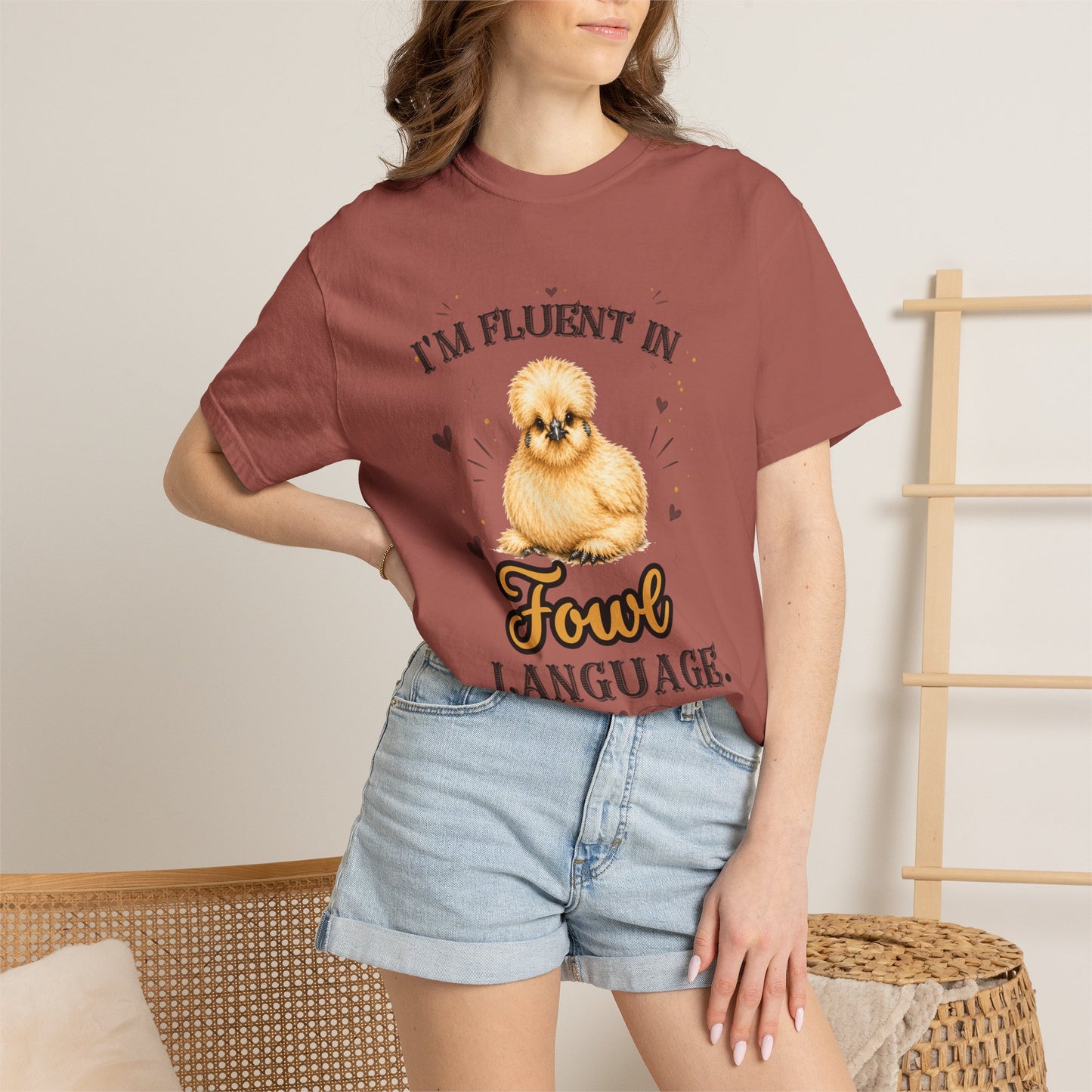 I'm Fluent in Fowl Language T-Shirt | Silkie Chicken Pun Tee