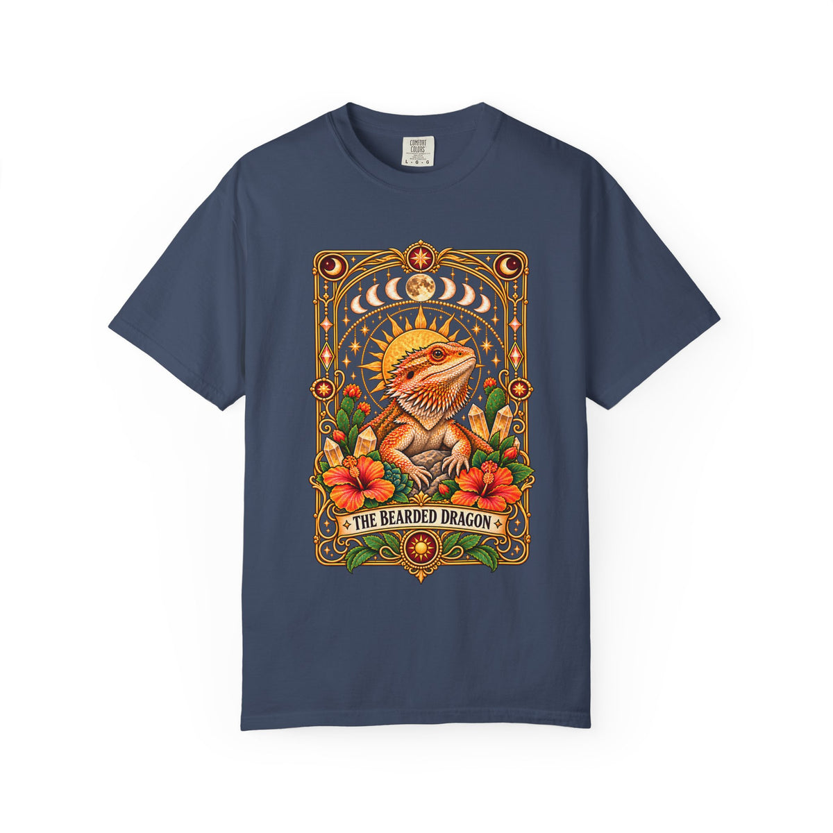 Bearded Dragon Tarot Card T-Shirt, Mystical Reptile Graphic Tee