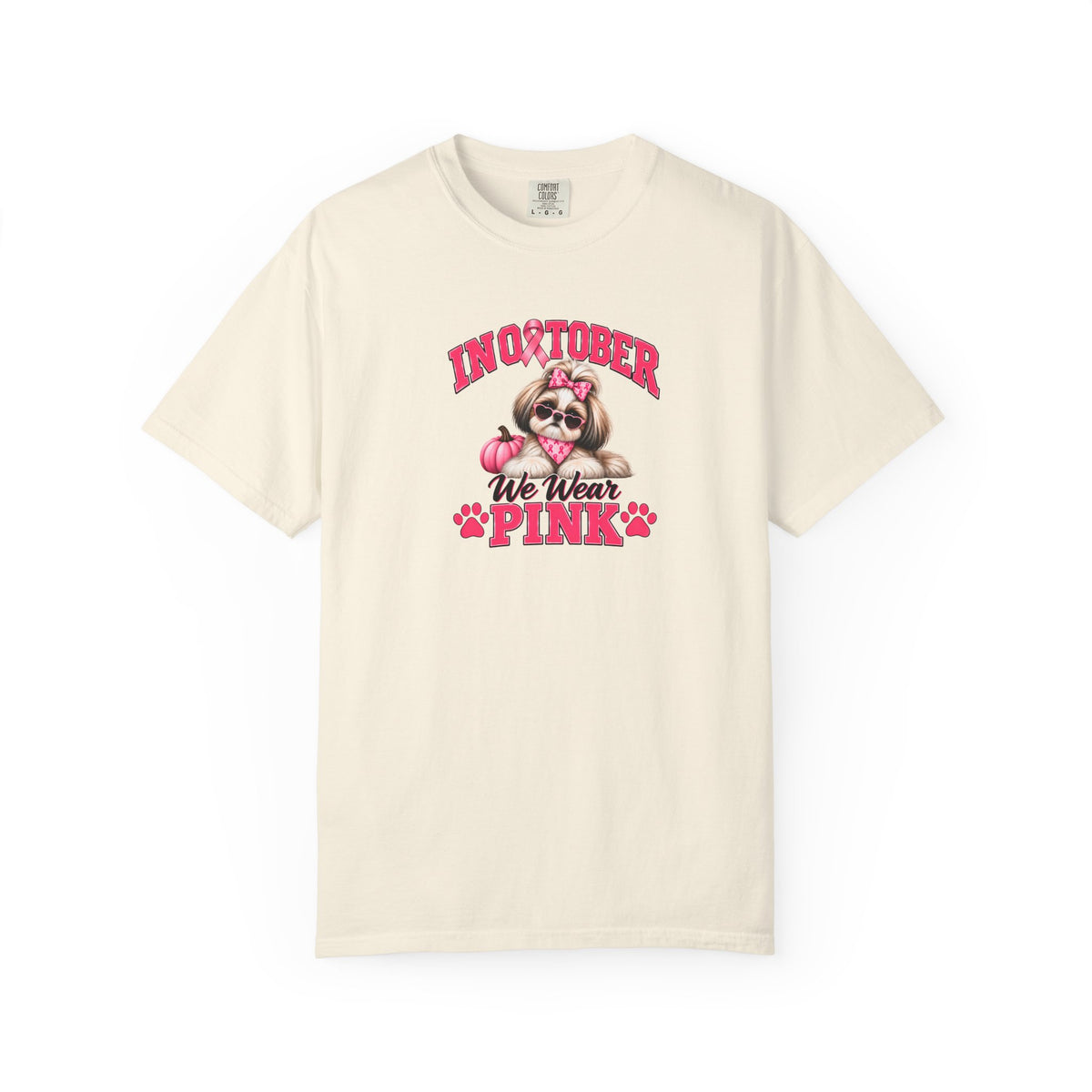 In October We Wear Pink T-Shirt, Shih Tzu Breast Cancer Awareness T-Shirt