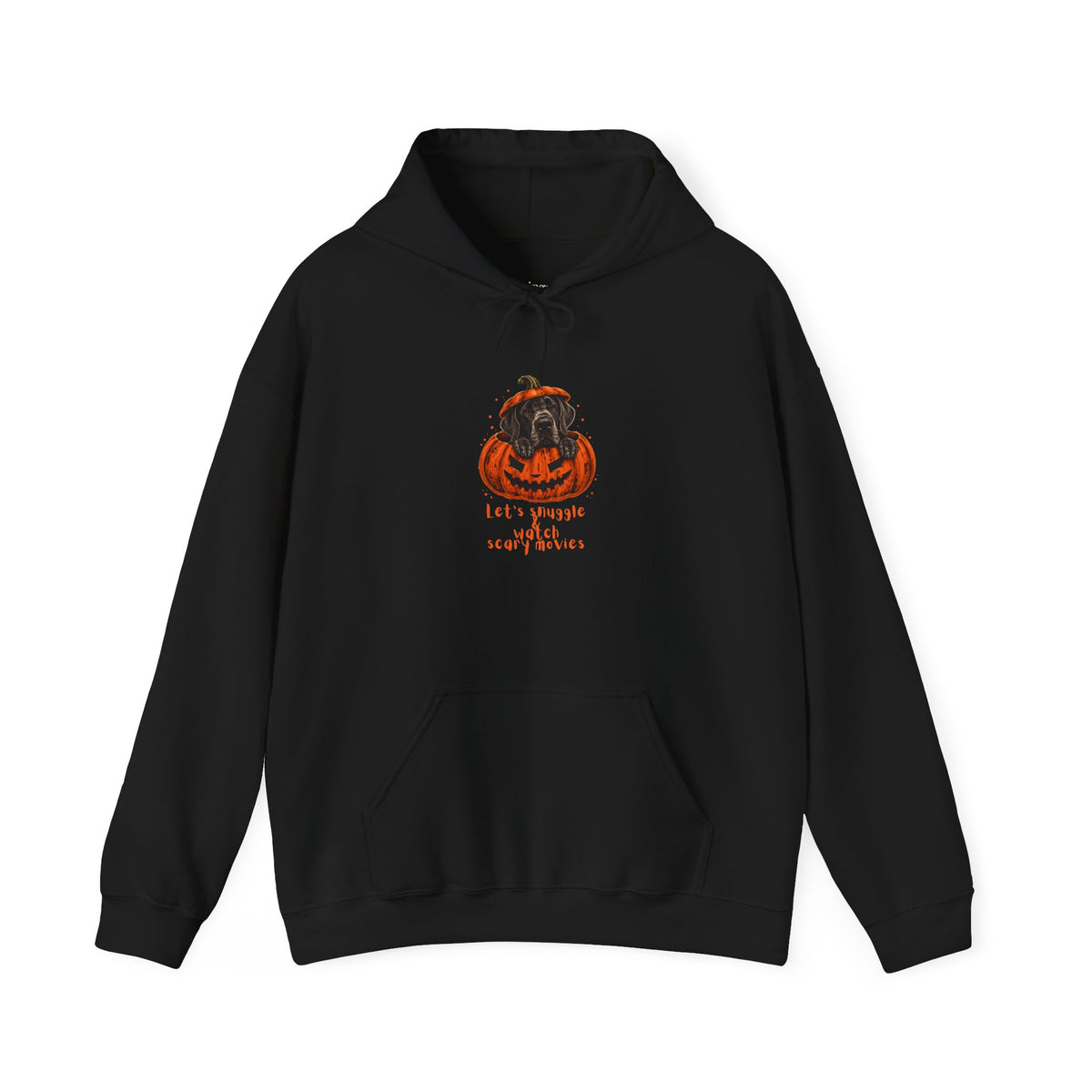 Let’s Snuggle & Watch Scary Movies Great Dane Halloween Hoodie