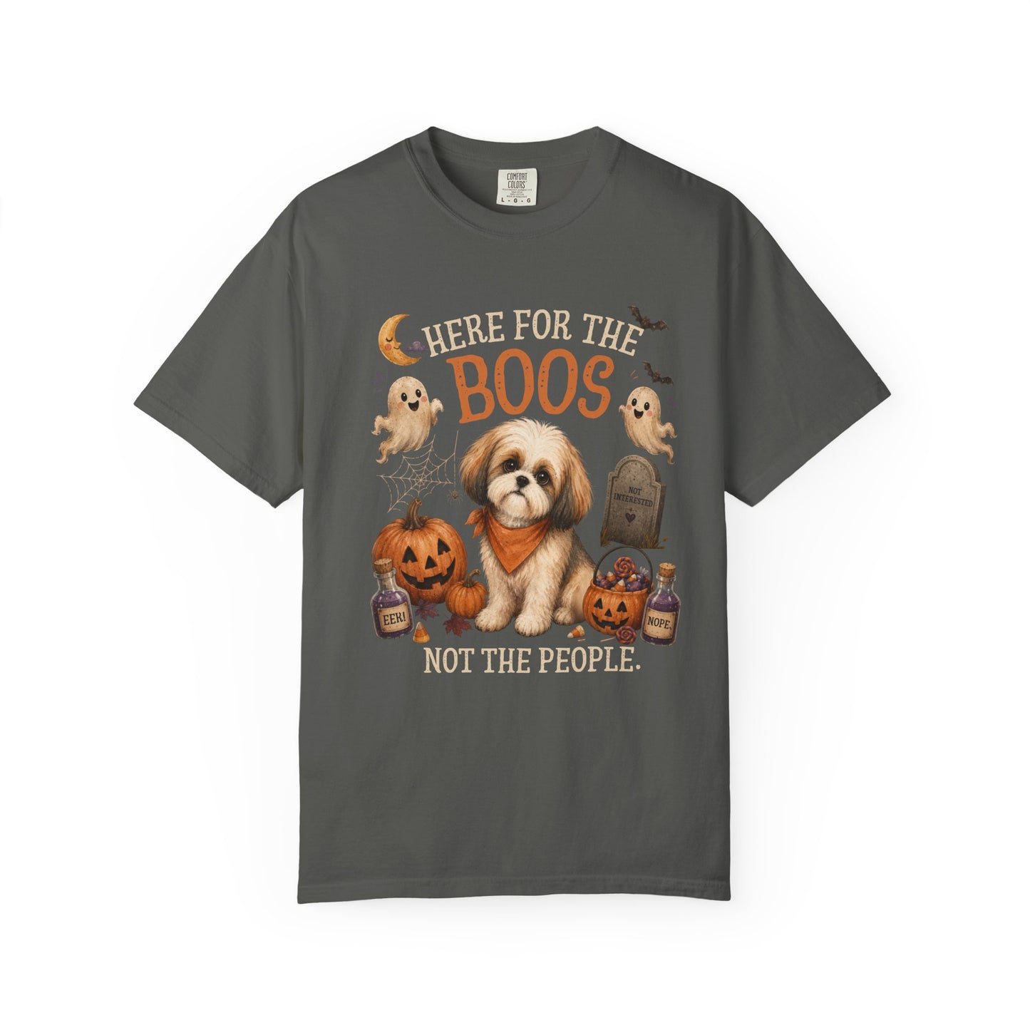 Here for the Boos. Not the People. | Funny Shih Tzu Halloween T-Shirt