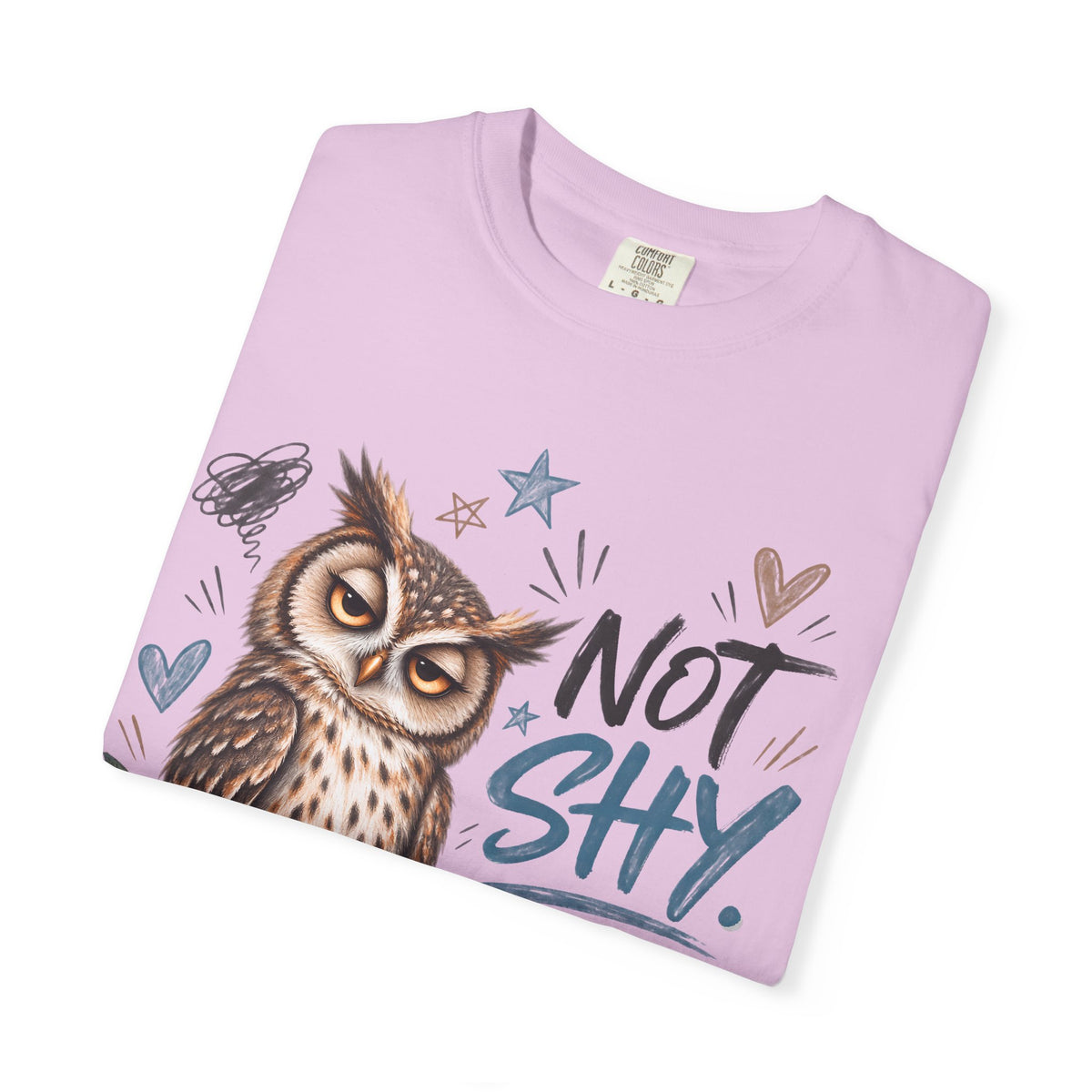 Not Shy Owl T-Shirt — 'Not Shy, Just Uninterested' Graphic Tee