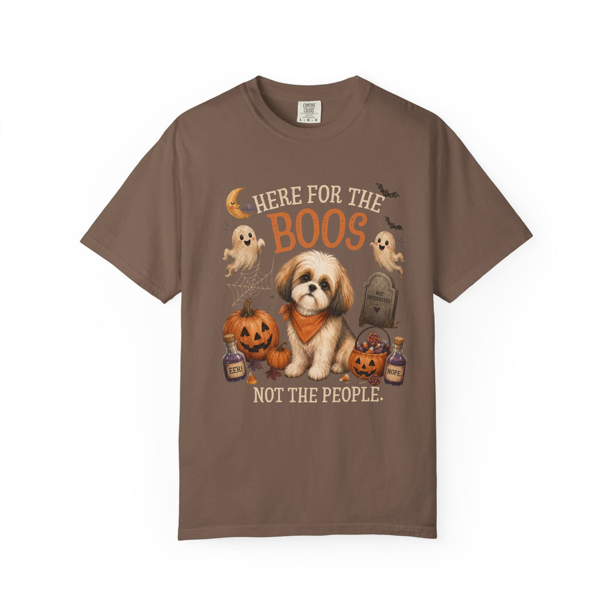 Here for the Boos. Not the People. | Funny Shih Tzu Halloween T-Shirt