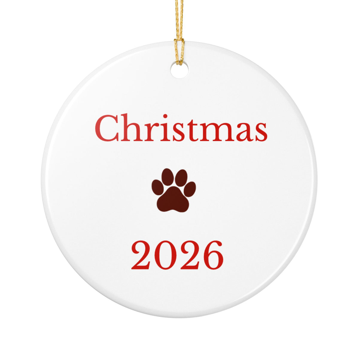 Personalized Brown & Cream Shih Tzu Christmas Ornament | Custom Ceramic Dog Ornament 2026