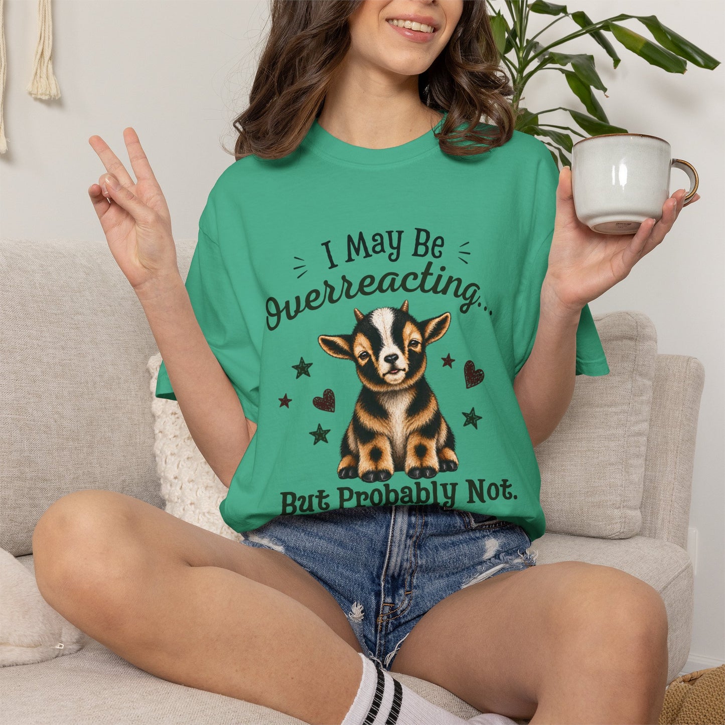 I May Be Overreacting Goat Shirt | Funny Goat Graphic Tee