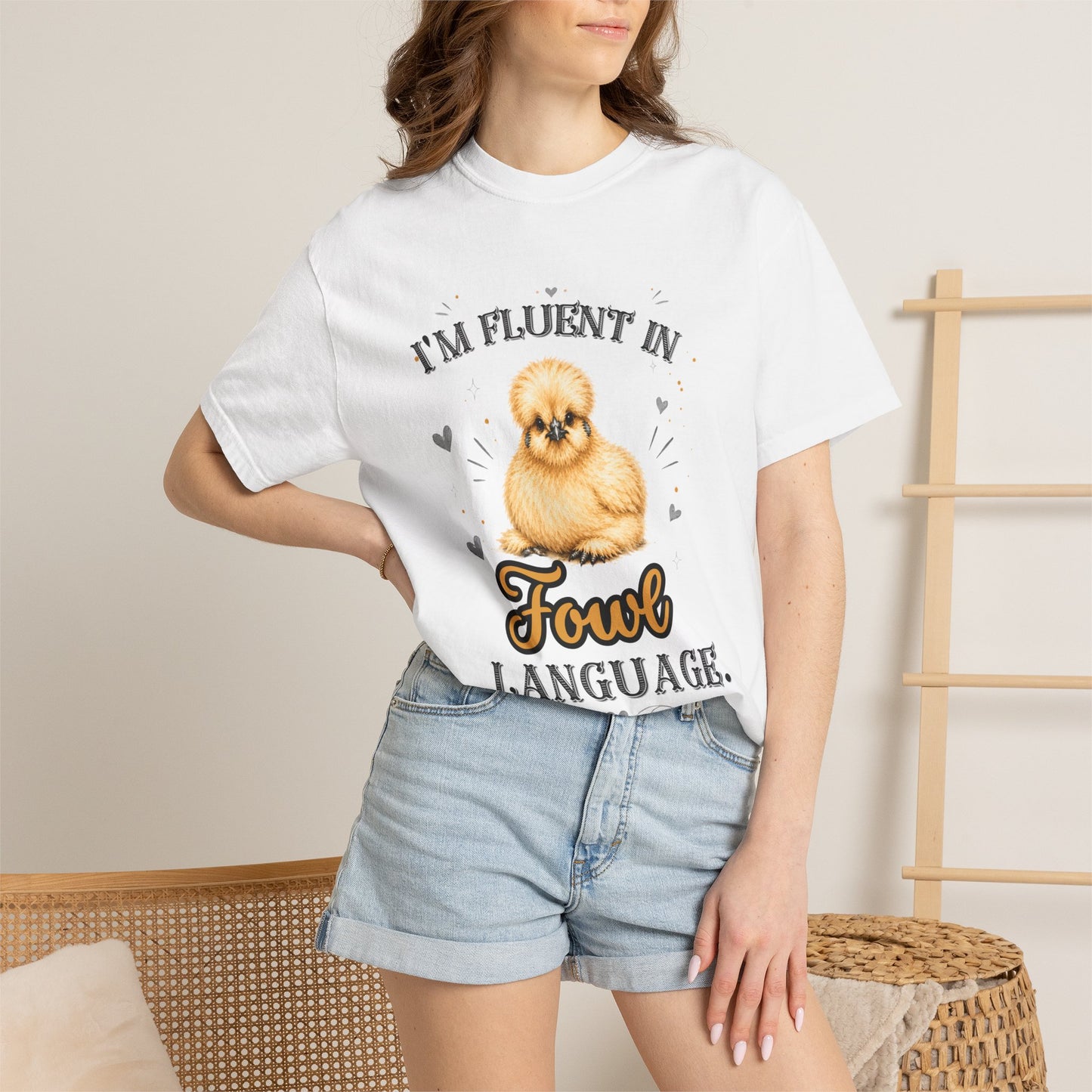 I'm Fluent in Fowl Language T-Shirt | Silkie Chicken Pun Tee