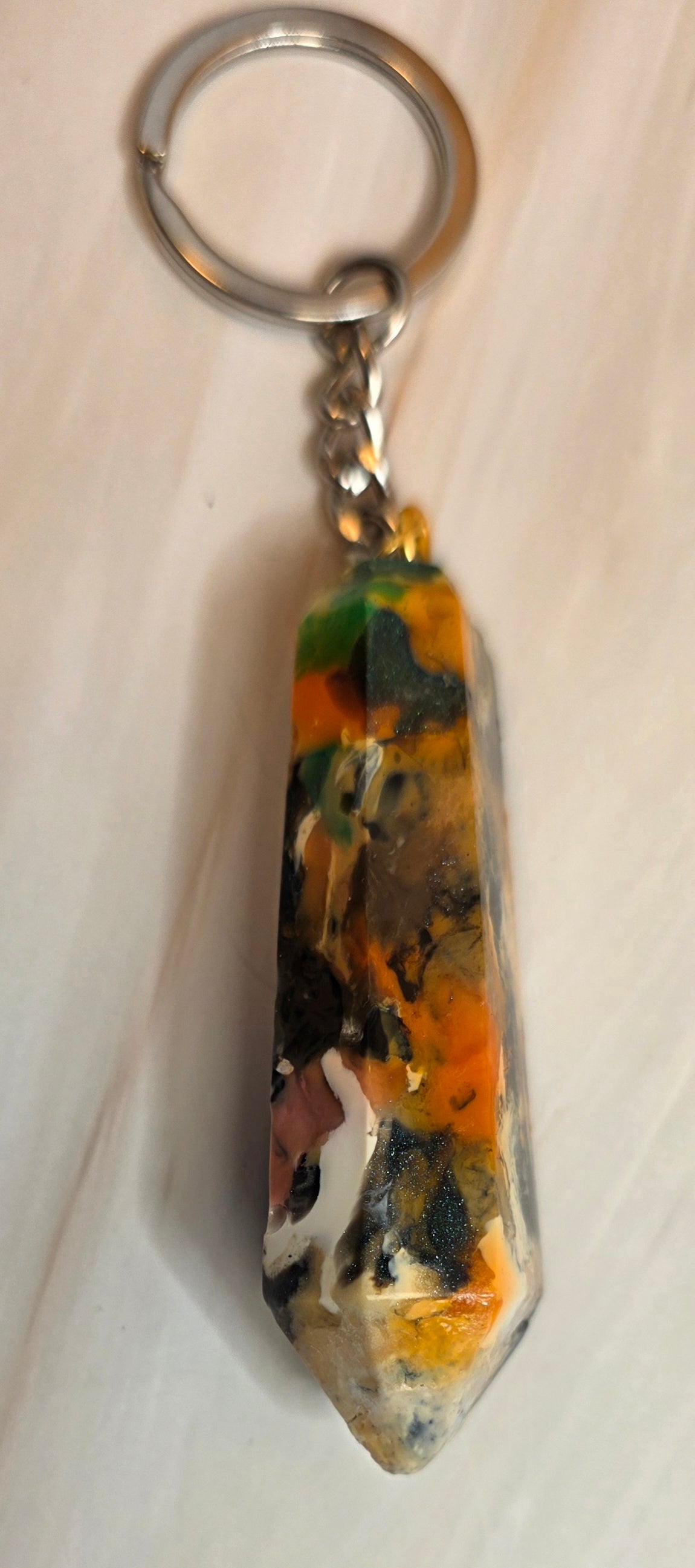 Ember Riot Keychain – Handmade Upcycled 3D Filament | One of a Kind