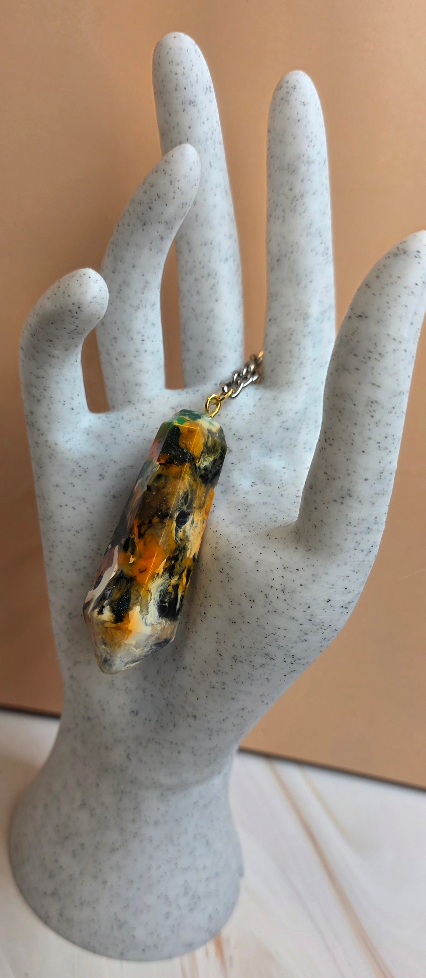 Ember Riot Keychain – Handmade Upcycled 3D Filament | One of a Kind