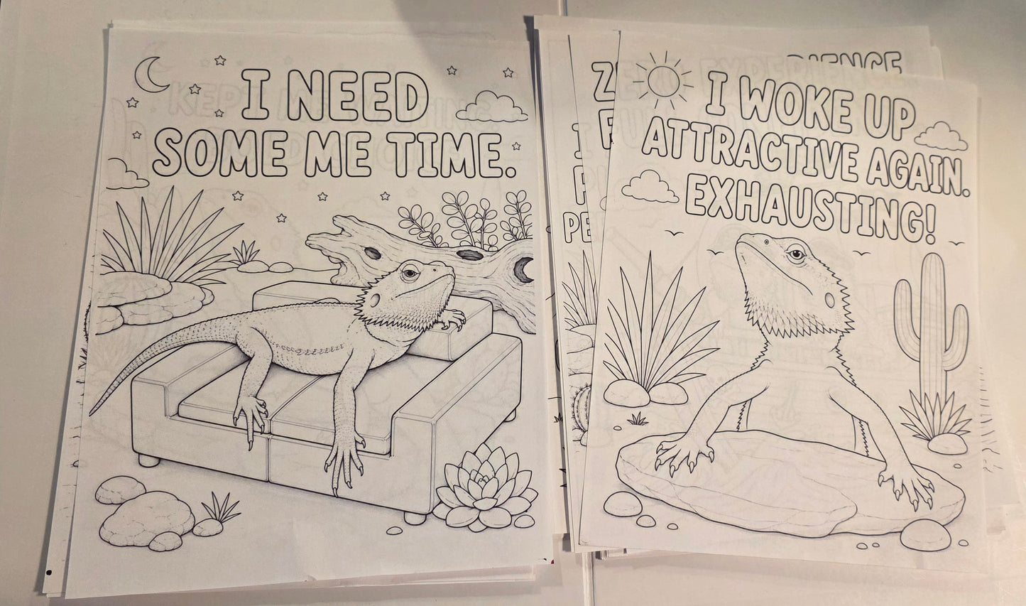 In A Mood: The Ridiculous Thoughts of a Beardie – Printable Coloring Book