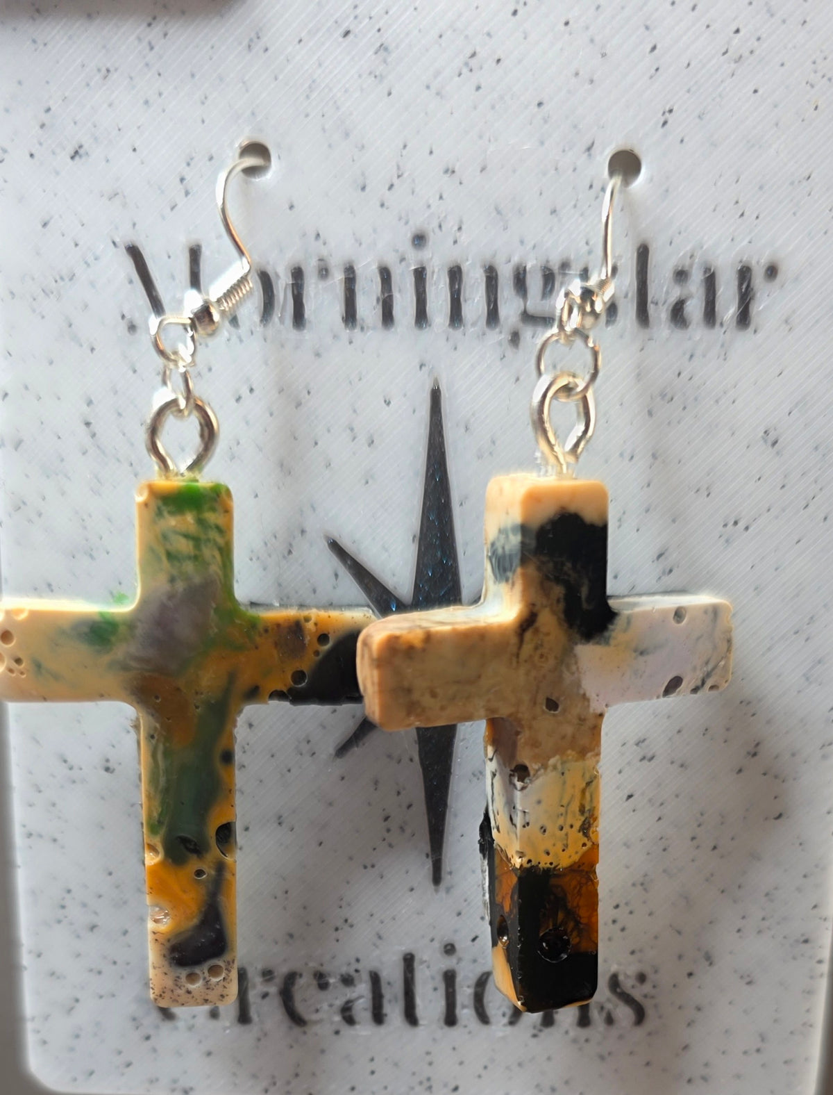 Faith in the Chaos – One-of-a-Kind Upcycled Cross Earrings