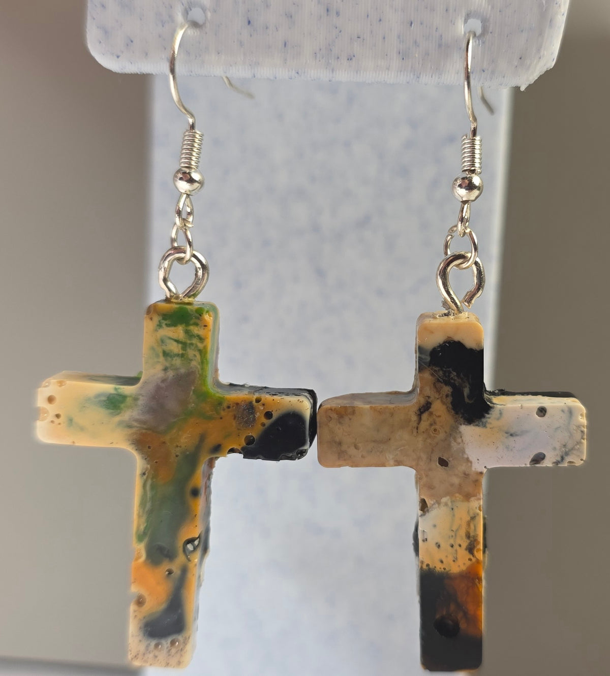 Faith in the Chaos – One-of-a-Kind Upcycled Cross Earrings