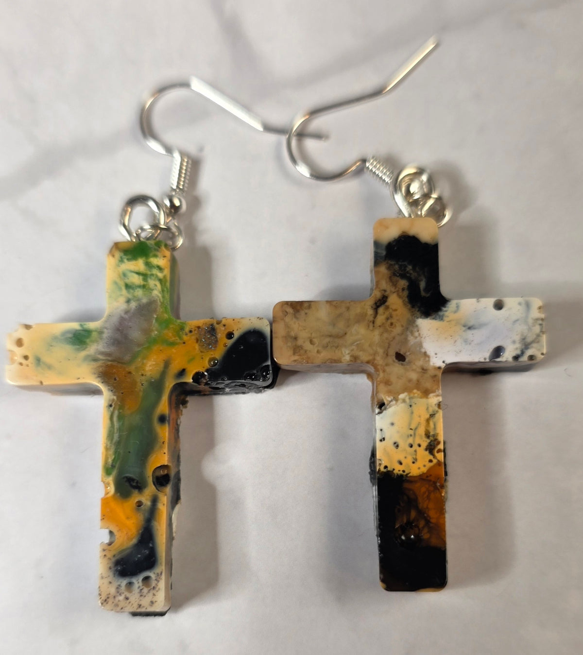 Faith in the Chaos – One-of-a-Kind Upcycled Cross Earrings