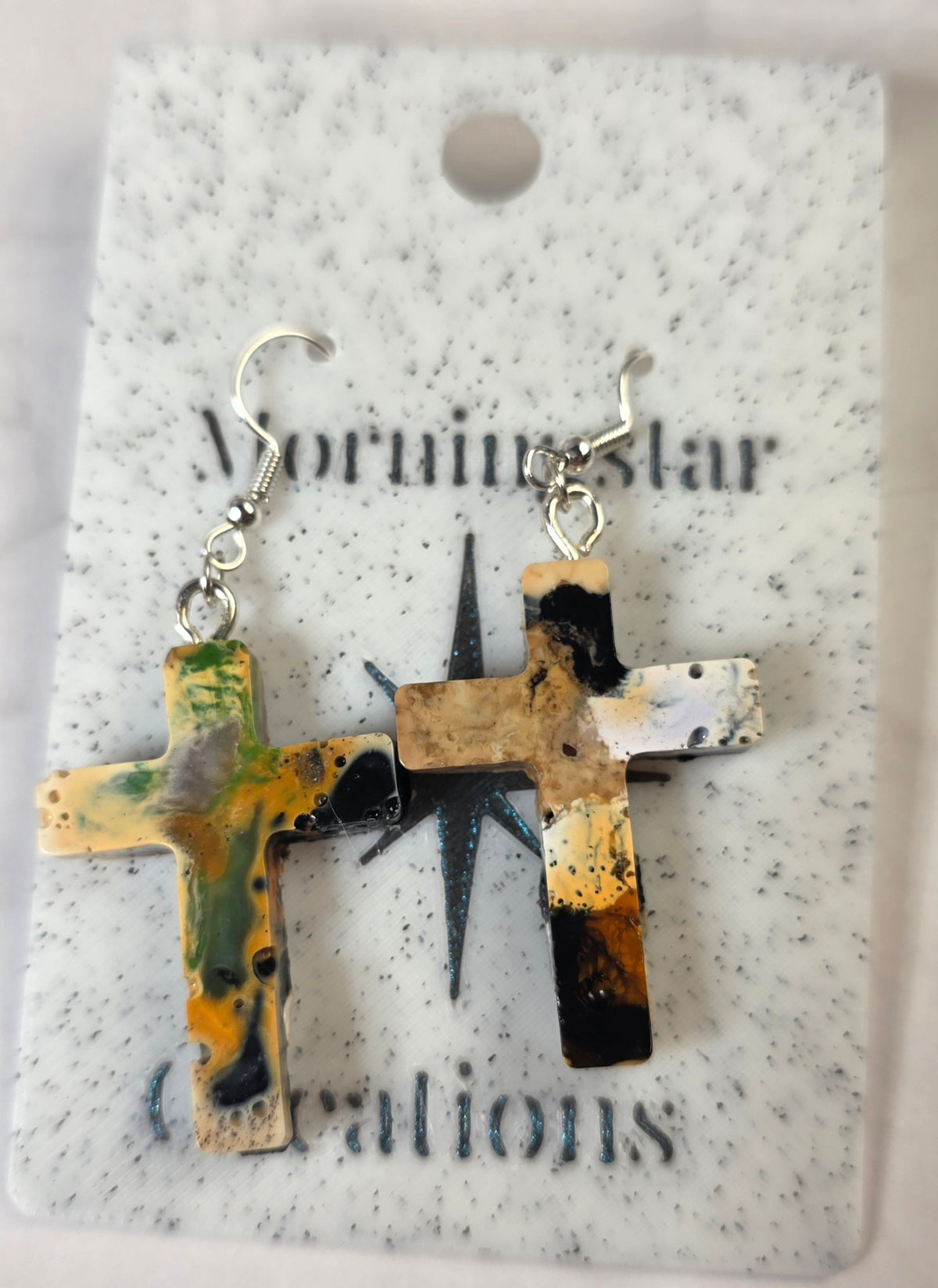 Faith in the Chaos – One-of-a-Kind Upcycled Cross Earrings