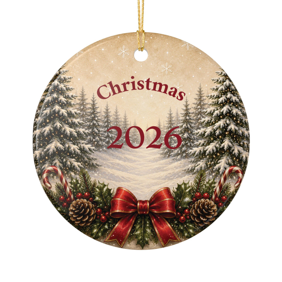 Personalized Christmas Ceramic Mini Pig Ornament – Santa Pig & Name, 2026 Holiday Tree Decoration