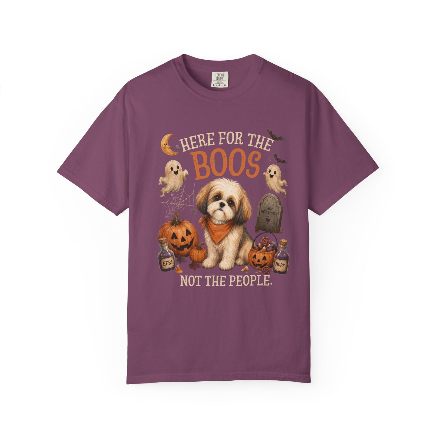 Here for the Boos. Not the People. | Funny Shih Tzu Halloween T-Shirt