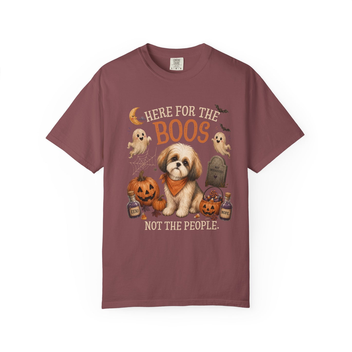 Here for the Boos. Not the People. | Funny Shih Tzu Halloween T-Shirt