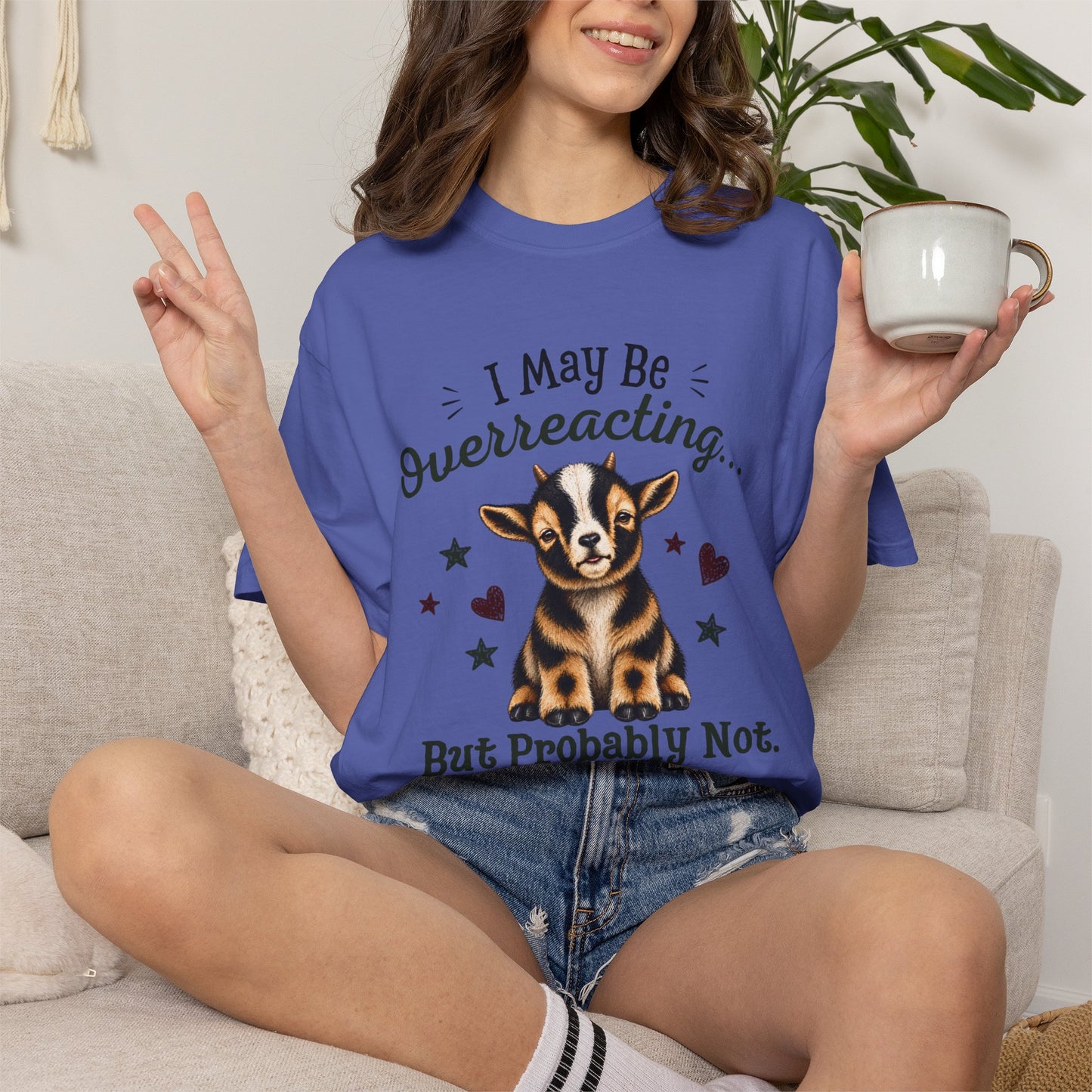 I May Be Overreacting Goat Shirt | Funny Goat Graphic Tee