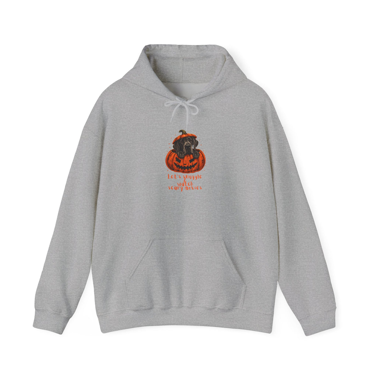 Let’s Snuggle & Watch Scary Movies Great Dane Halloween Hoodie