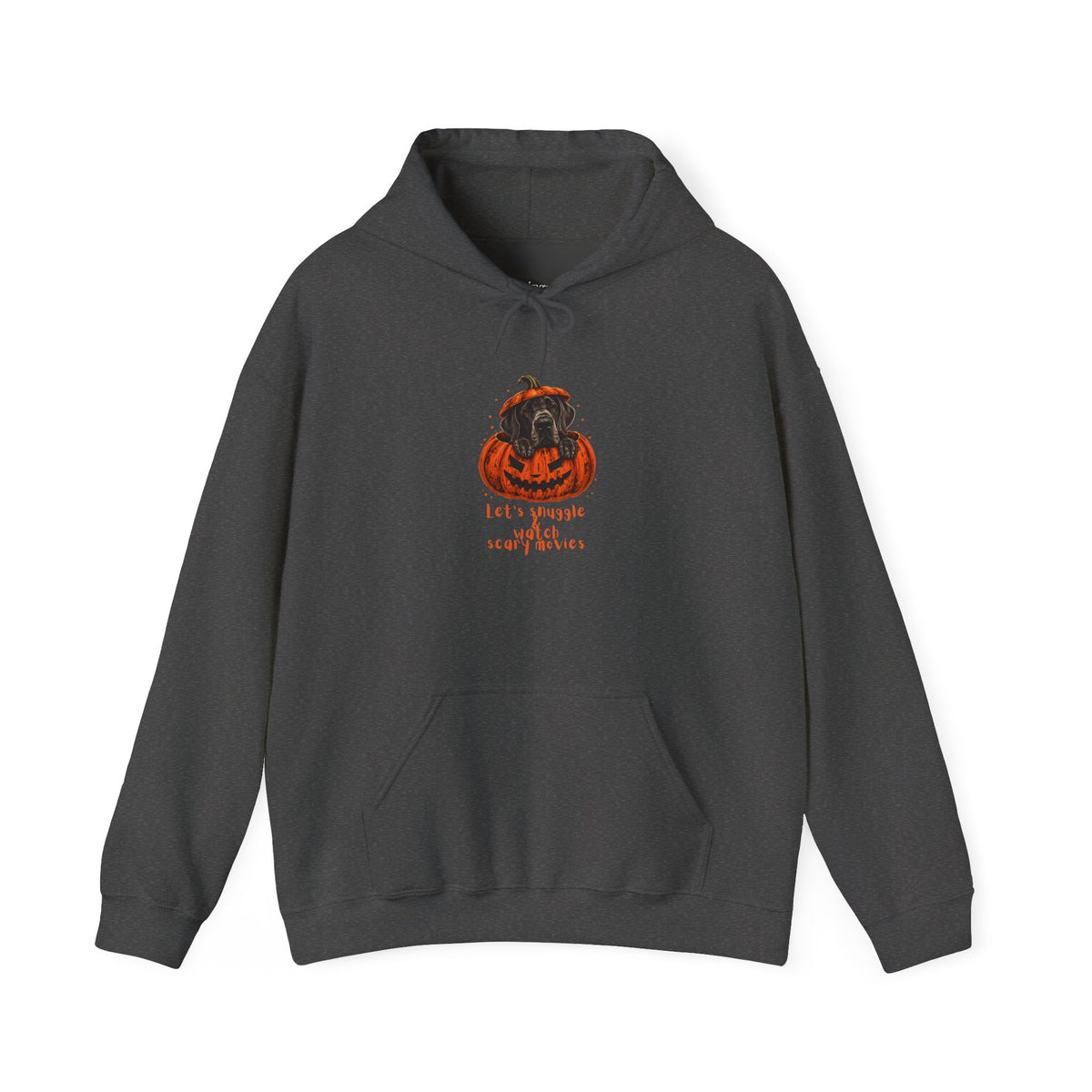 Let’s Snuggle & Watch Scary Movies Great Dane Halloween Hoodie