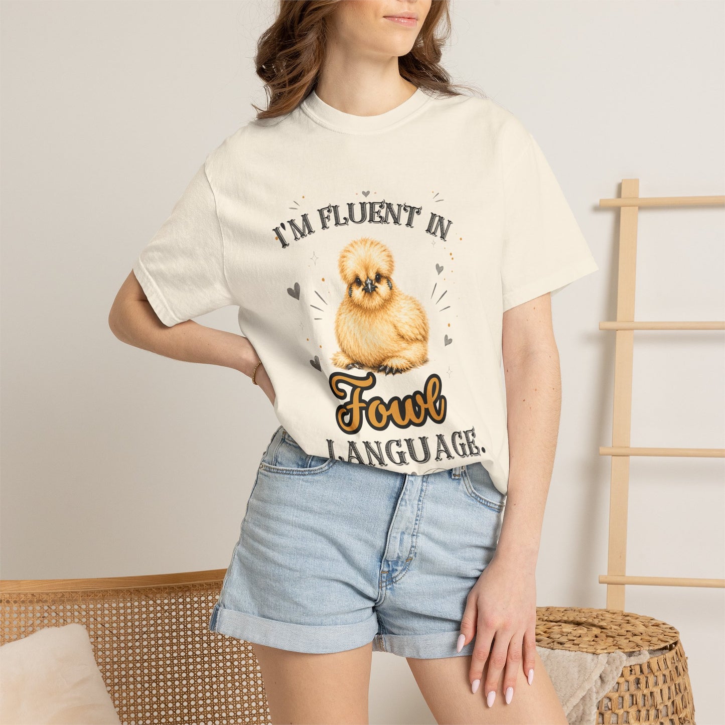 I'm Fluent in Fowl Language T-Shirt | Silkie Chicken Pun Tee