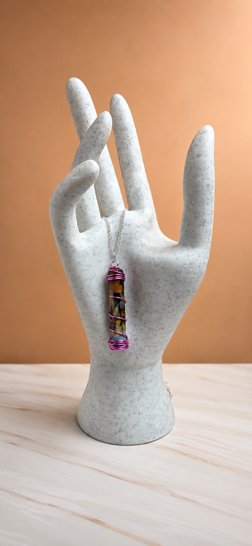 Electric Dusk — One-of-a-Kind Upcycled Filament Pendant Necklace