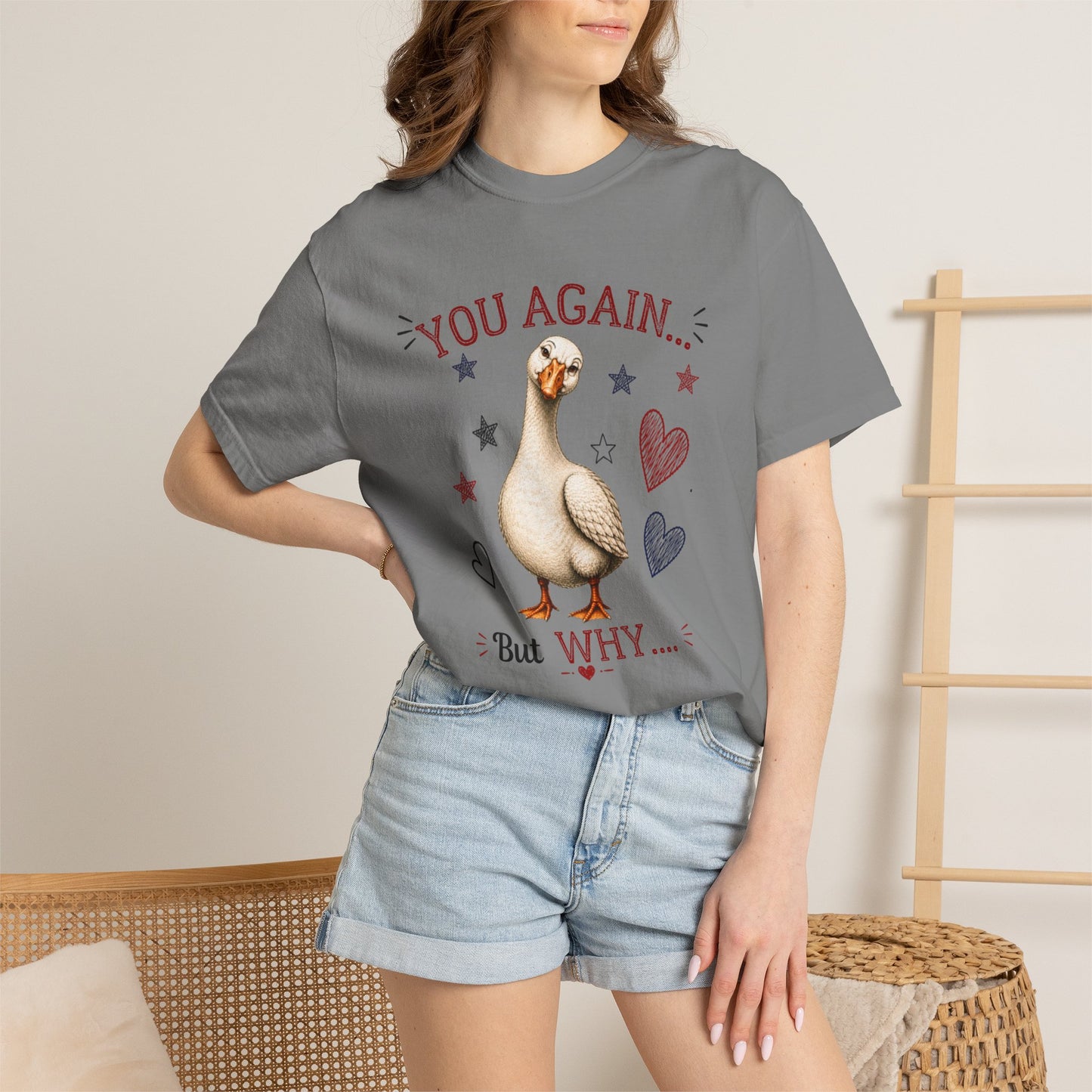 You Again But Why Goose T-Shirt – Funny Cute Bird Graphic Tee