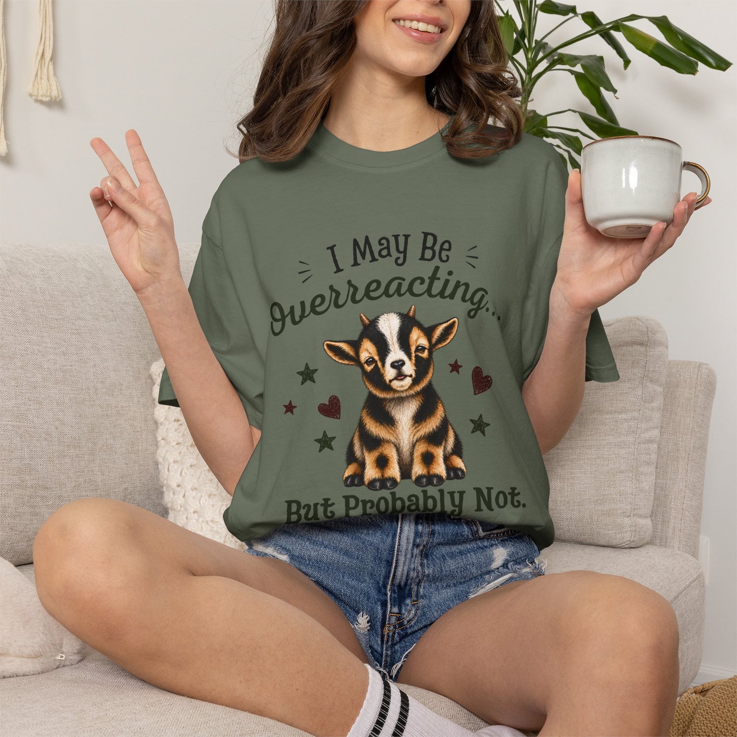 I May Be Overreacting Goat Shirt | Funny Goat Graphic Tee