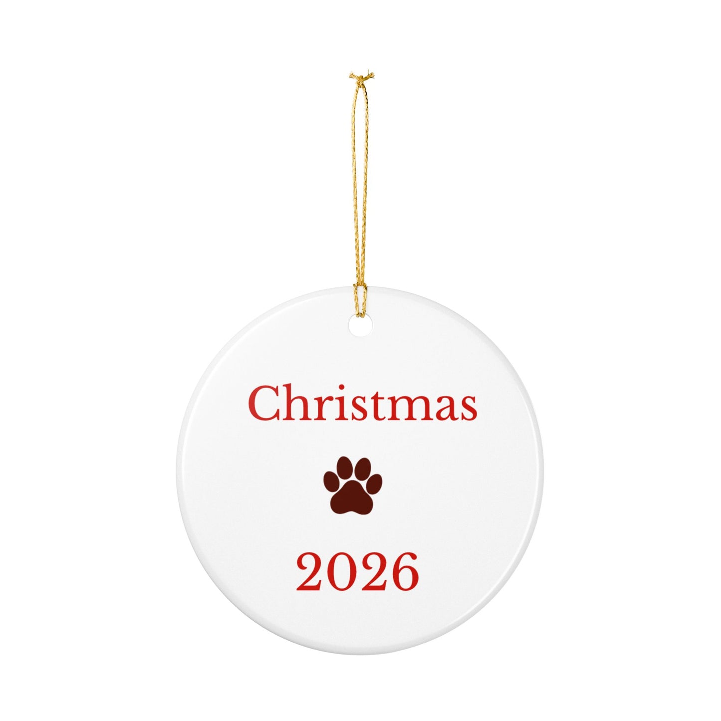Personalized Black & White Shih Tzu Christmas Ornament | Custom Ceramic Dog Ornament 2026