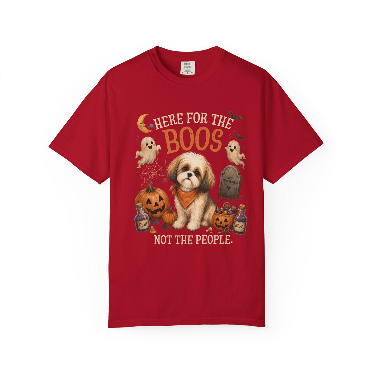 Here for the Boos. Not the People. | Funny Shih Tzu Halloween T-Shirt