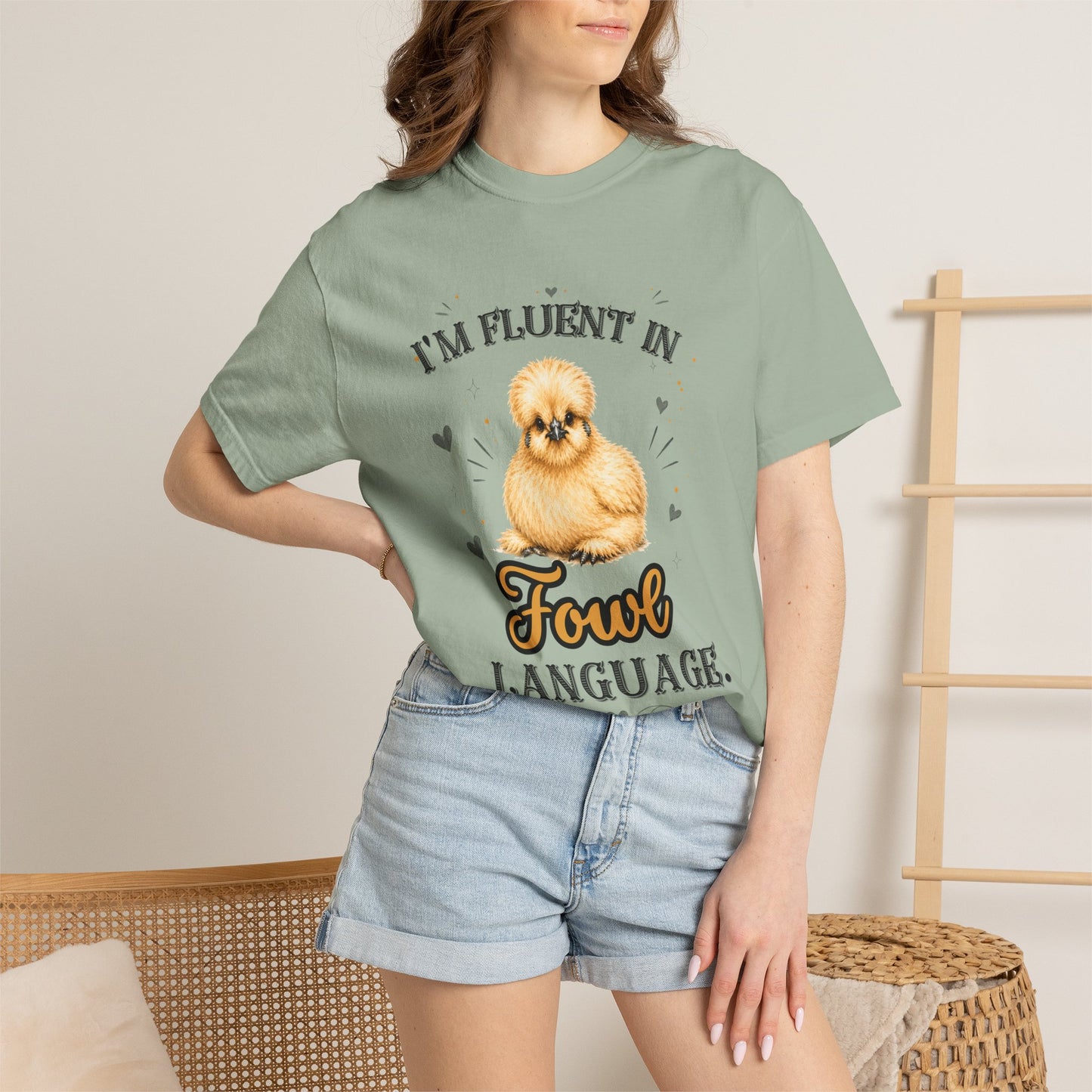 I'm Fluent in Fowl Language T-Shirt | Silkie Chicken Pun Tee