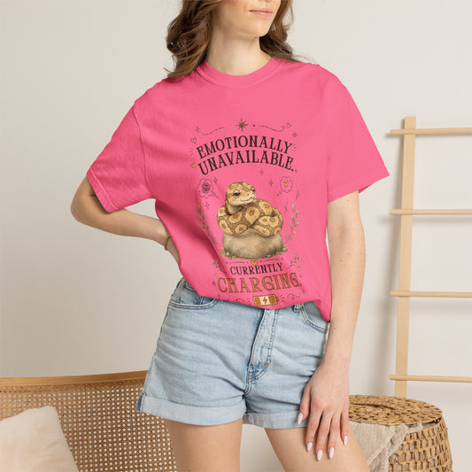 Emotionally Unavailable, Currently Charging T-Shirt