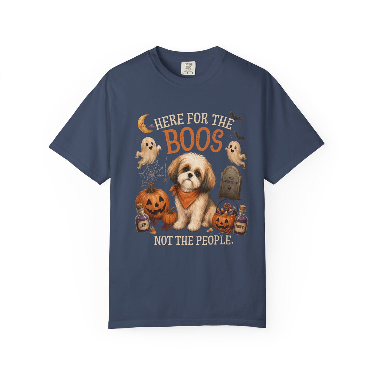 Here for the Boos. Not the People. | Funny Shih Tzu Halloween T-Shirt